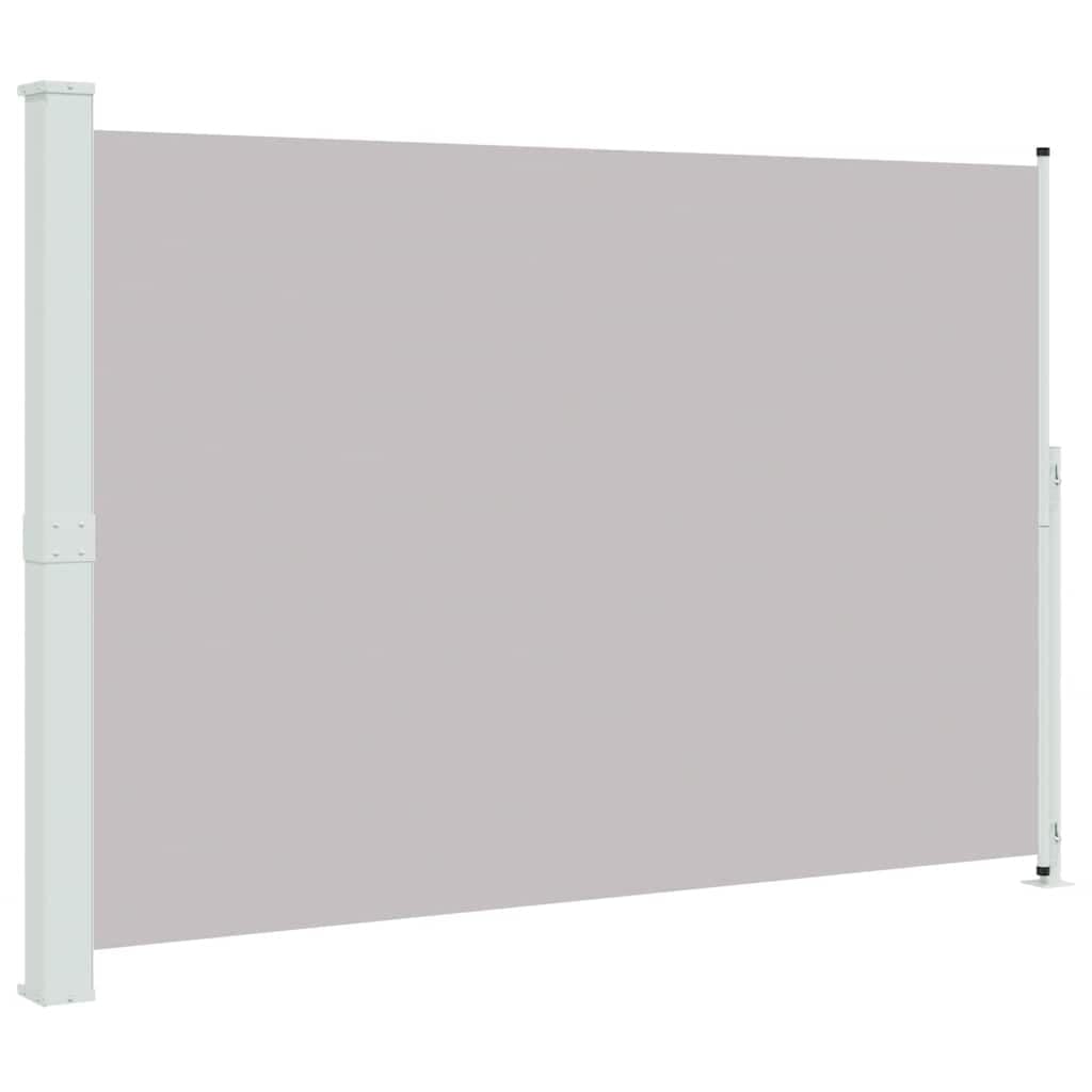 vidaXL Side Awning | Grey | Polyester with PU coating, powder-coated steel