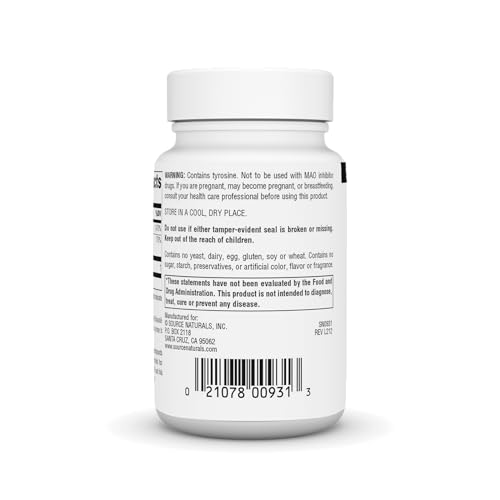Source Naturals N-Acetyl L-Tyrosine Dietary Supplement - 60 Tablets - Image 4