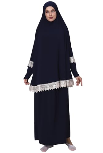 Image of Muslim Dresses for Women, Two-Piece Long Sleeve Islamic Prayer Dress, Hijab