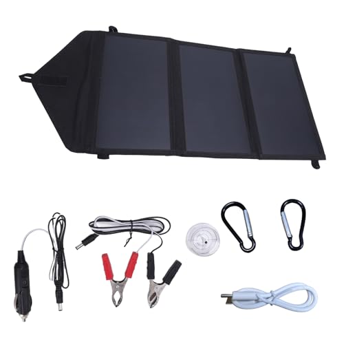 Solar Charger Foldable Portable Panel 100W High-Efficiency Output USB Battery Power Charging Station Car Boat RV Hiking Camping Road Trip Travel Adventures per Outdoor 11.4x6x0.8in