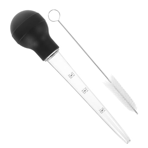 GRIRIW Barbecue Tool Set Turkey Baster Squeeze Bulb Meat Pump Oil Dropper Seasoning Tube Silicone Seasoning Pump Random Style