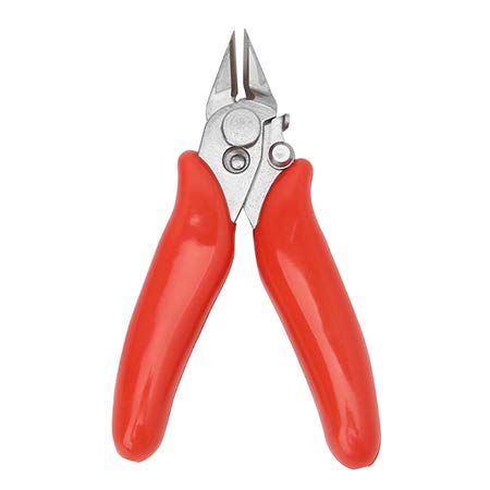 JINGYAN Alicates universales Diagonal Pliers 3.5 Inch Mini Wire Cutter Small Soft Cutting Electronic Wires Insulating Rubber Handle Model Hand Tools(Red)