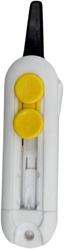 Mini Box Cutter with Magnet & Safety Lock | Retractable Blade | Ambidextrous | Package Opener | Ergonomic | Color White with Yellow