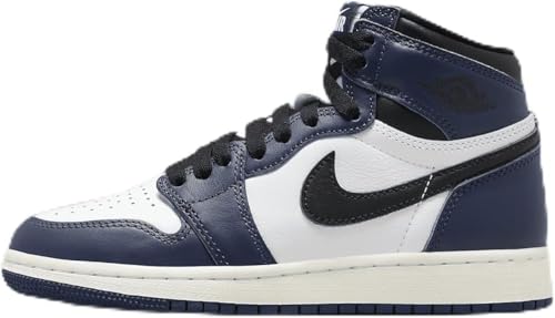 Air Jordan 1 High OG Big Kids' Shoes (FD1437-401, Midnight Navy/White/Sail/Black) Size 6