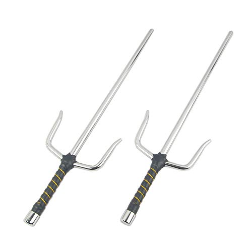 Superdo Cylinder Metal Martial Arts Sai & Case (Silver, 19") #TOP3