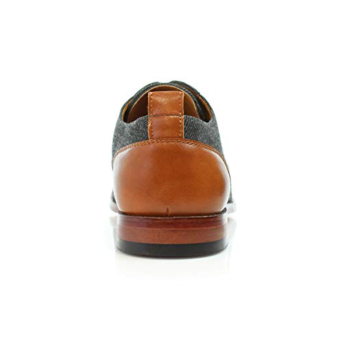 Image of Polar Fox Men's Classic Floral Derby Dress Shoes | Lace-Up Oxford Derby Collection | Derby Fashion Dress Shoes