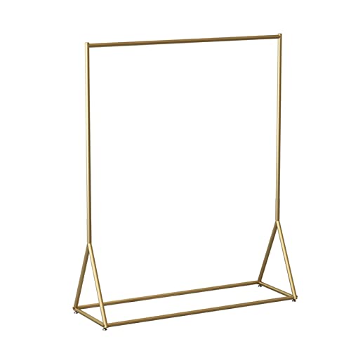 Perchero para exhibición de ropa resistente riel para ropa independiente estable dorado 2