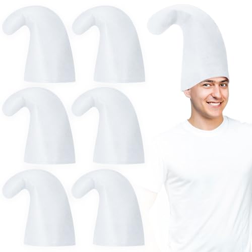 Yearntown 6 Pcs Gnome Hats Felt Elf Hats for Adult Birthday Halloween Christmas Dwarf Gnome Costume Cosplay Party One Size