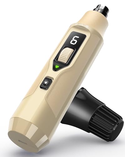 YABIFE 7-Speed Pet Nail Grinder with Light – Heavy Duty, Whisper Quiet Nail Trimmer for Dogs, Cats, Birds & Small Animals – Single-Handed Operation