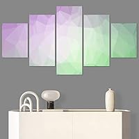 SIGNWIN 5 Panel Canvas Wall Art Modern Art Contemporary Digital Art Dramatic Geometric Multicolor Patterns for Home Decorations Ready to Hang - 60