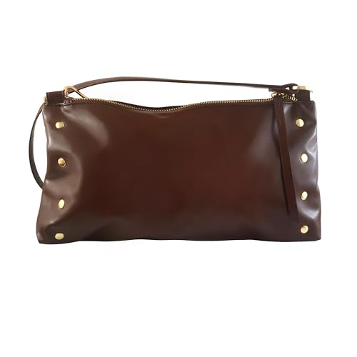 Image of Gaya NIOR Sling to Shoulder Bag, Black, Gold-Tone Chain Strap, Zip Closure, Studded Detail