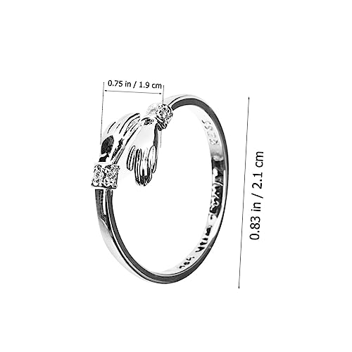 Bague de câlin en argent sterling ajustable pour un éclat chic durable