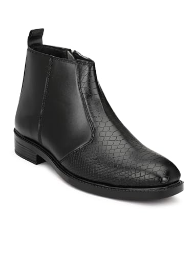Image of HERMIZ Men's Chelsea Boots | Handcrafted | High Ankle Boot| Comfortable Formal Office Casual Wear Shoes