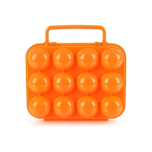 Soporte para huevos de camping a prueba de golpes, caja de almacenamiento portátil de huevos con 12 bandejas, dispensador de transporte portátil con asa para acampar al aire libre, senderismo, picnic