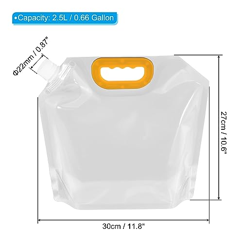 PATIKIL 4 Pack 2.5L/0.66 Gallon Collapsible Water Container Bags, Clear, Plastic, Flexible, Reusable, Transparent - Image 2