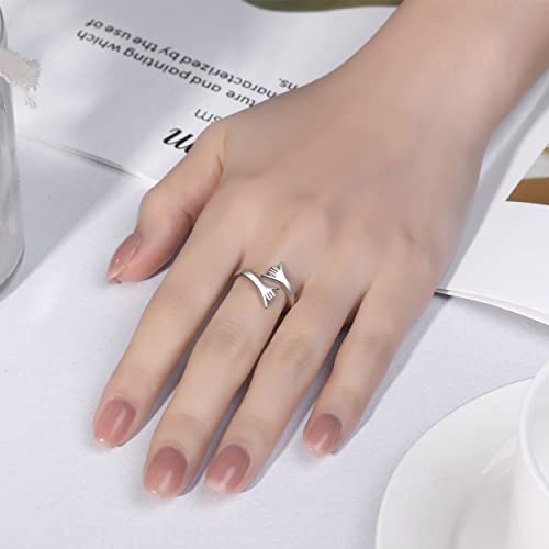 Sololike Valentines Day Gifts Hug Ring For Girls: Adjustable Open Hug Rings For Women Sterling Silver Hugging Hand Ring Inspirational Finger Jewelry Gifts For Mother Daughter Granddaughter #TOP5