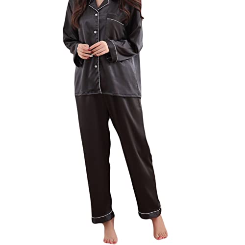 Vêtements de détente en satin chic pour des soirées d'hiver cocooning douillettes en pyjama noir