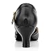 Women's Latin Ballroom Dancing Heels Wedding Pumps T-Strap Character Shoes, Black 7 M US