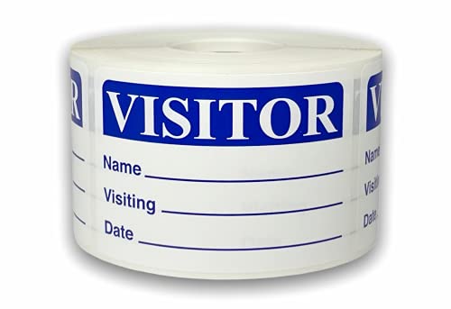 500 Labels 2x3 Blue Visitor Name Tag Date Identification Badge Stickers 1 Roll