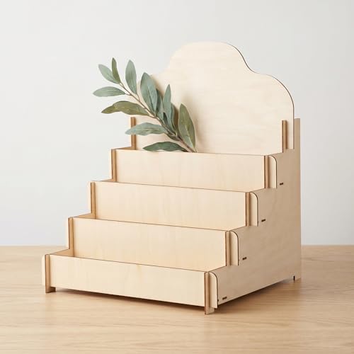 Soporte expositor de tarjetas de felicitación de madera escalonada 6
