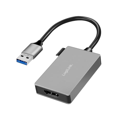 LogiLink UA0233A - USB 3.0 zu HDMI Adapter (USB-A Stecker zu HDMI-A Buchse), 0,15 m