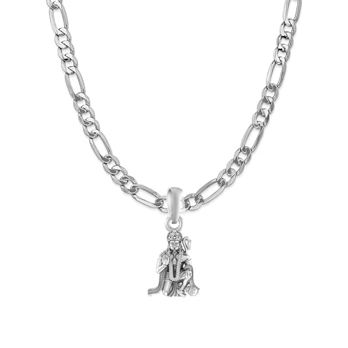 Pendentif Hanuman argent 925 et chaîne Figaro pour sublimer votre style