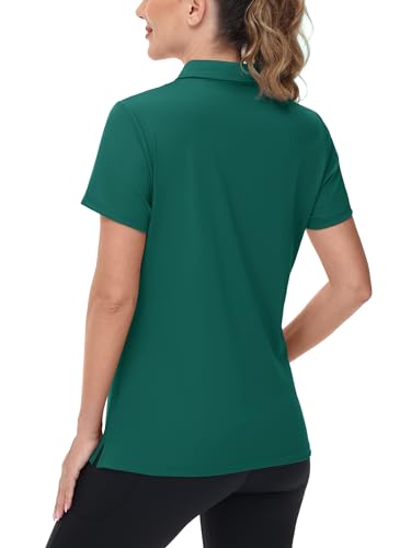 Image of TACVASEN Women's V-Neck Polo Shirts UPF 50+ Short Sleeve Sun Protection Quick Dry Golf Polos Collared Shirt