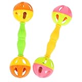 Gatuida Doppelkopf Sandhammerspielzeug Plastik Rassel Für Papageien Geräuschaktiviertes Lernspielzeug Zur Hörschulung Papageientraining 2 Stück Für Vogelkäfige