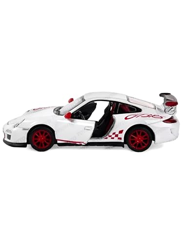 Image of 1:36 Porschee GT3 RS 2010 Alloy Sports Car Model - Diecast Metal Pull Back Toy with Openable Doors, Inertia Action, Collectible Car for Kids & Adults-White