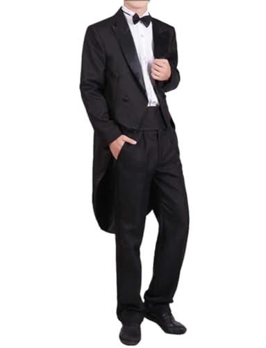 Tailcoat Deux Pièces Homme Costume Haute Distinction Coupe Ajustée Style Tailleur