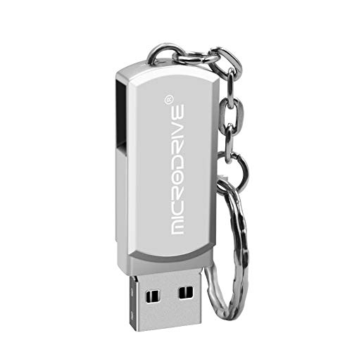 QGT USB Flash Drives 128GB USB 2.0 Creative Personality Metal U Disk with Keychain (Gold) (Color : Silver)