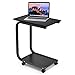 Produktbild COSTWAY 2 Ebenen Beistelltisch, Sofatisch auf Rollen, Laptoptisch C-Form, mobiler Kaffeetisch mit Metallrahmen, für Sofa und Bett, 50 x 30 x 59 cm
