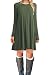 Womens Simple Olive Tunic Dress Flowy Loose Dress(Green,Small)