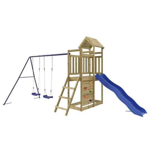Aire de jeux en bois robuste structure en pin brun de 51KG - 3