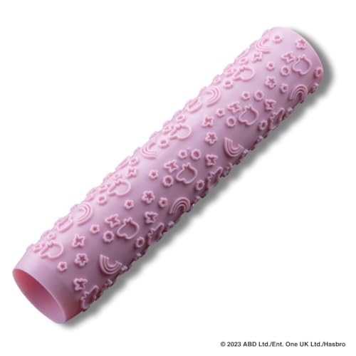 Dr Oetker 2967 Rouleau à pâtisserie, rouleau de pâtisserie à motifs, décoration biscuit, pâte à sucre, décoration, biscuits, rose, plastique, 23 x 5 cm