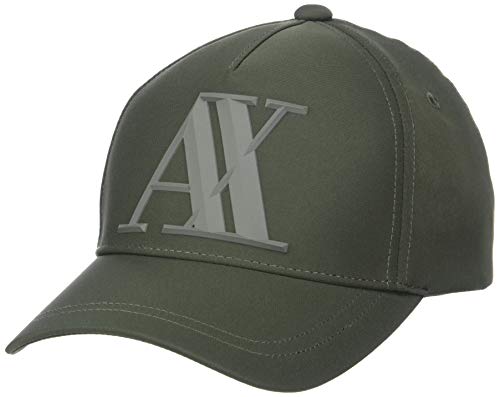 A|X Armani Exchange Men's Rubber Logo Hat, peat, UNI