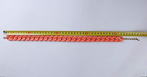 Nmkiet Fashion Acrylic Long Chain Necklace Bohemian Chunky Plastic Choker Collar Necklace Pendant For Women Bijoux Fashion Accessories (Neon Yellow As Photo) #TOP6