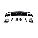 Rear diffuser bumper lip W176 A45 Style Rear Bumper Diffuser Exhaust Tips Compatible with Benz A Class W176 A160 A180 A200 A250 AMG Sport 2013-2018(Chrome exhaust tips)