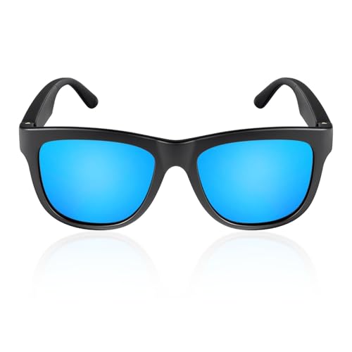 Smart Sunglasses for Men Women, Bluetooth Smart Glasses with UV400 Polarized Lenses, Built-in Mic & Speakers, Voice Assistant Compatible, HD Calling,