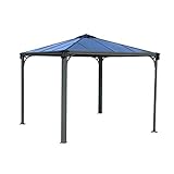 Palram Canopia Palermo 3600 Gartenpavillon: Hchst Widerstandsfhig, Hardtop Pavillon Robuste Aluminiumkonstruktion Mit Dach Aus Polycarbonat. Ideal Als Freistehende Berdachung, 360x360x295 cm, Grau
