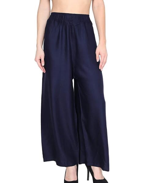 Image of Ultra Soft Premium Rayon Cotton Palazzo for Women and Girls, Regular Size, 15 Colours, Available in L, XL, 2XL, 3XL