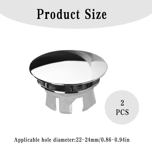 2 Stück Metall Überlauf Abdeckung,Waschbecken Überlauf Abdeckung,Waschbecken Überlauf Ringe,Runde Überlaufabdeckung,für 22-24 mm/0,86-0,94 Zoll Durchmesser von Waschbecken