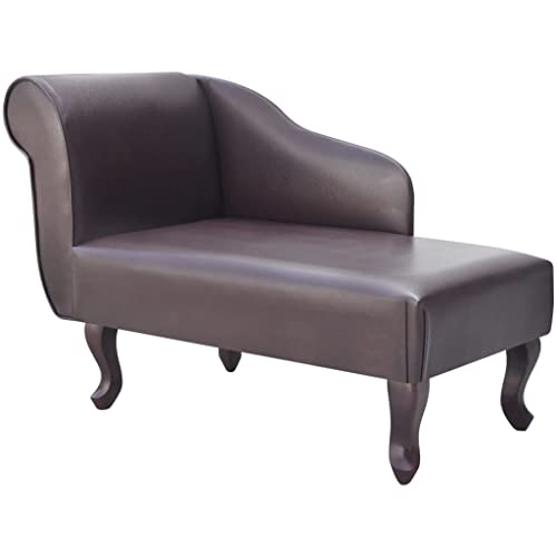 vidaXL Greppina in Ecopelle Divano Chaise Longue Marrone con bracciolo Sinistra