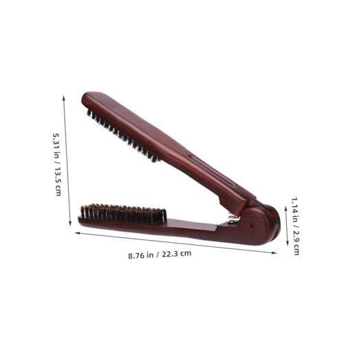 Cepillo alisador con pinza ergonómica doble para cabello miniatura 5