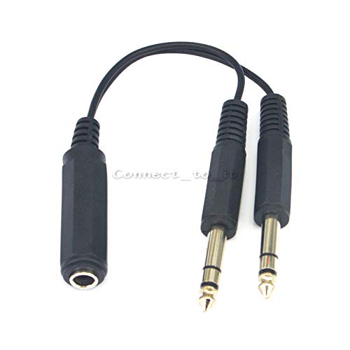 10 Pieces 0.6 Feet 6.5mm Female Jack to Dual 6.5mm Male Plug Audio Stereo Connector Splitter Adapter Cable