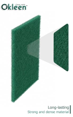 Image of Scour Pads. Made in Europe. 12 Pack, Green, 4 x 6 Inch Odorless General Purposes Scouring Scrubbers for Cleaning Dishes, Cutlery & Kitchen Stuff, Garage & Garden Tools, Grills & Outdoor Things