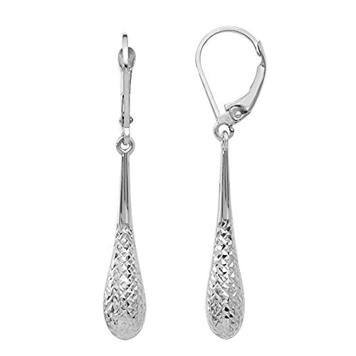 LeCalla 925 Sterling Silver Teardrop Earring | Lightweight Vertical Drop Dangle Earrings for Women | Dangly Earrings for Jewelry Gifts