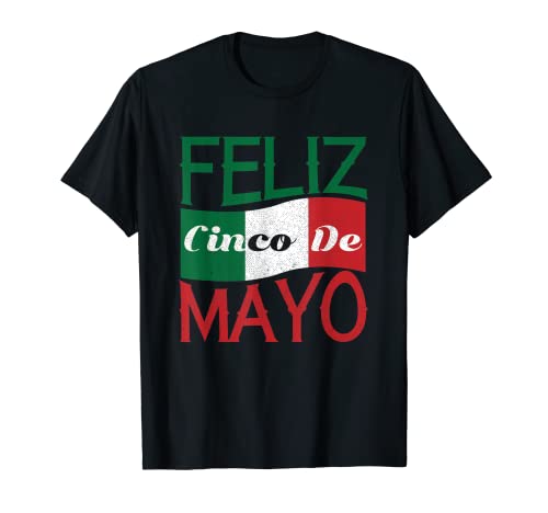 Divertido Feliz Cinco De Mayo ilustraciones gráficas - Arte de la bandera mexicana Camiseta
