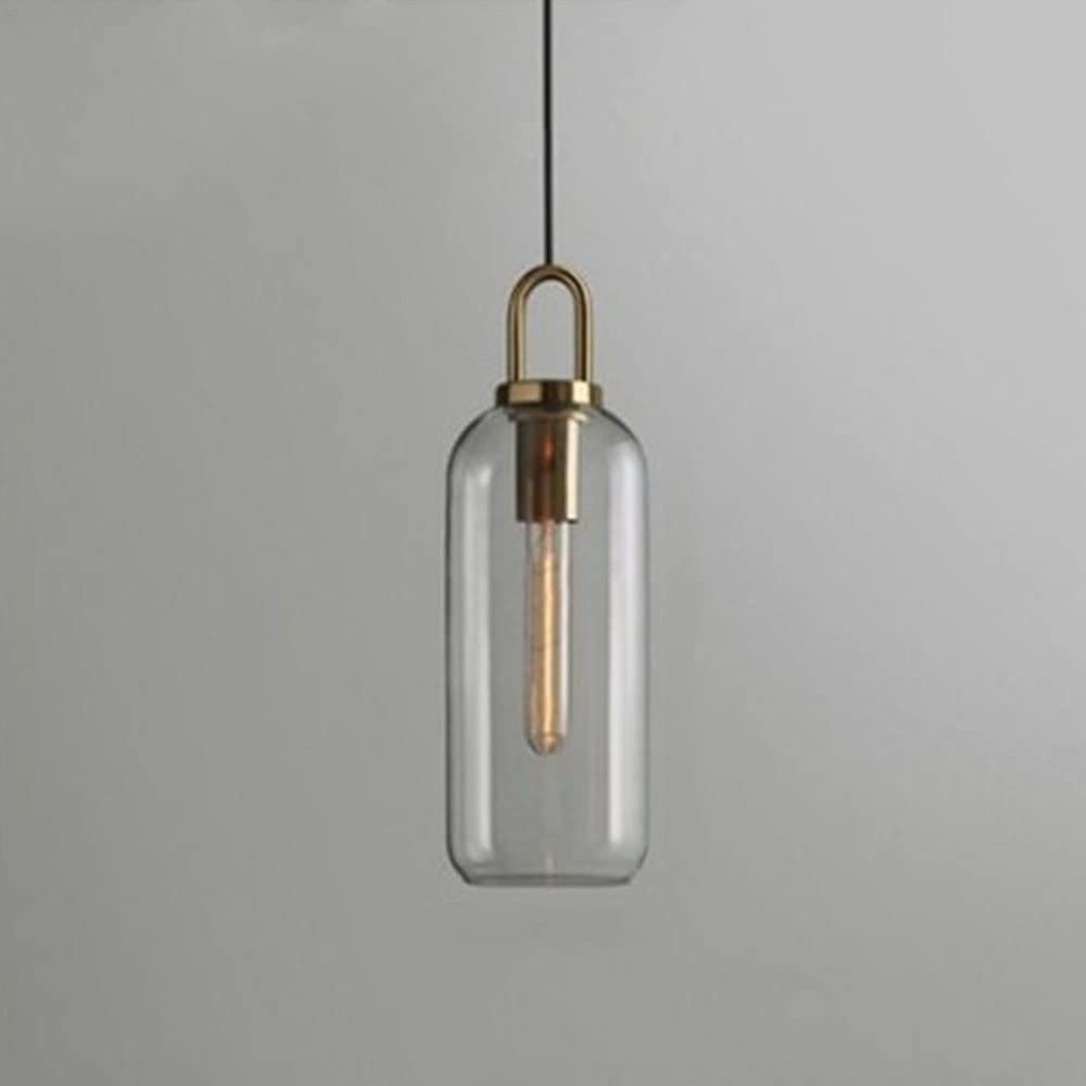 HXYSXHJUO Modern E27 Glass Chandelier Frosted Pendant Light Restaurant Indoor Ceiling Fixture for Kitchen Island Dining Room Bedroom Hallway Bar Living Hanging Light(Clear,C)