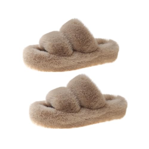 Fuzzy Soles Slippers for Women Slides Fluffy Cloud Recovery Pantuflas Para Mujer Cute Slides Sandals for Summer Open Toe